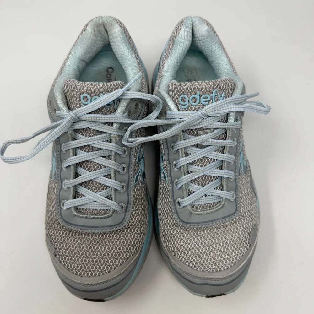 GDEFY‎ Gravity Defyer Corrective Fit Walk Gray Blue Gym Shoes Women's Size 7.5